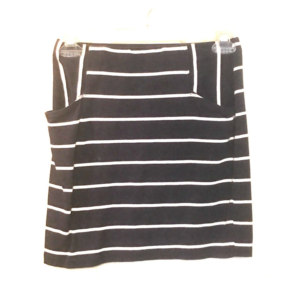 Navy Blue & White Stripe Pencil Skirt (Pockets!)